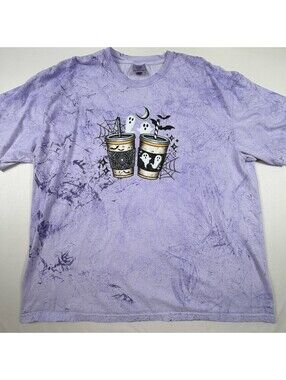 Comfort Colors Heavyweight Lavender Tie-Dye Ghost Print T-Shirt 3XL
